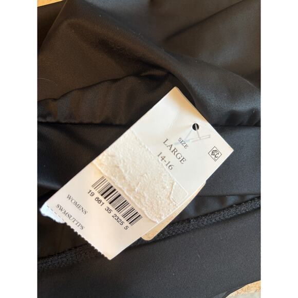 Aqua Green Womens Black Large Swim Skirt Bottom Beach Pool Resort Vacation - Picture 3 of 4